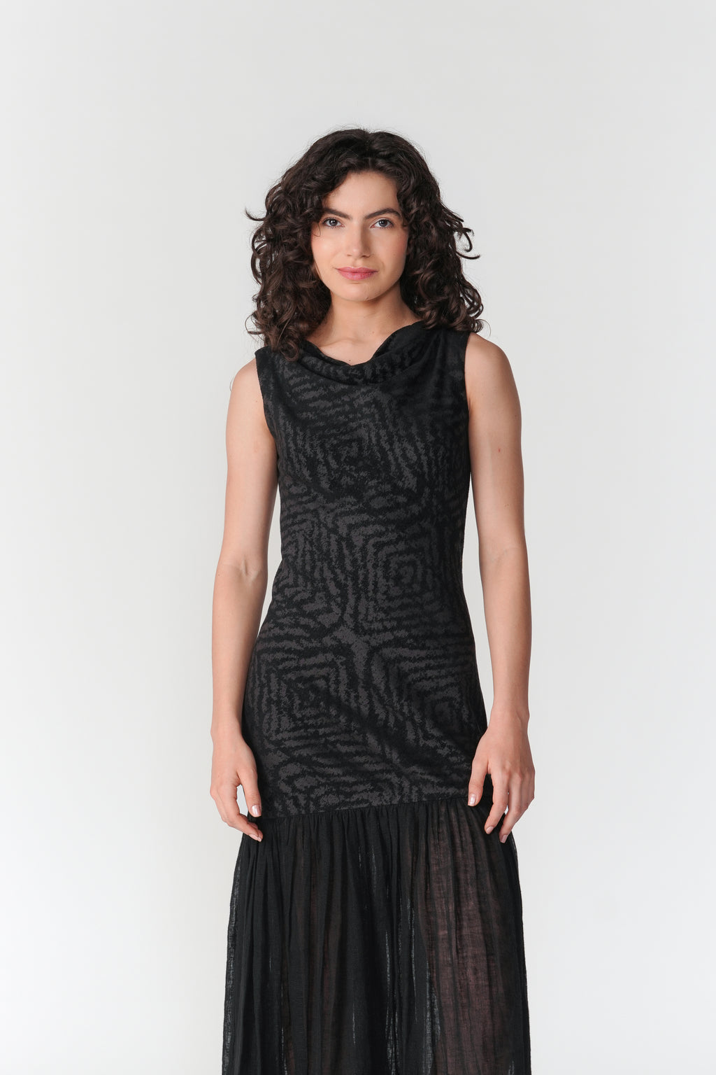 Cowl Neck Bias Dress