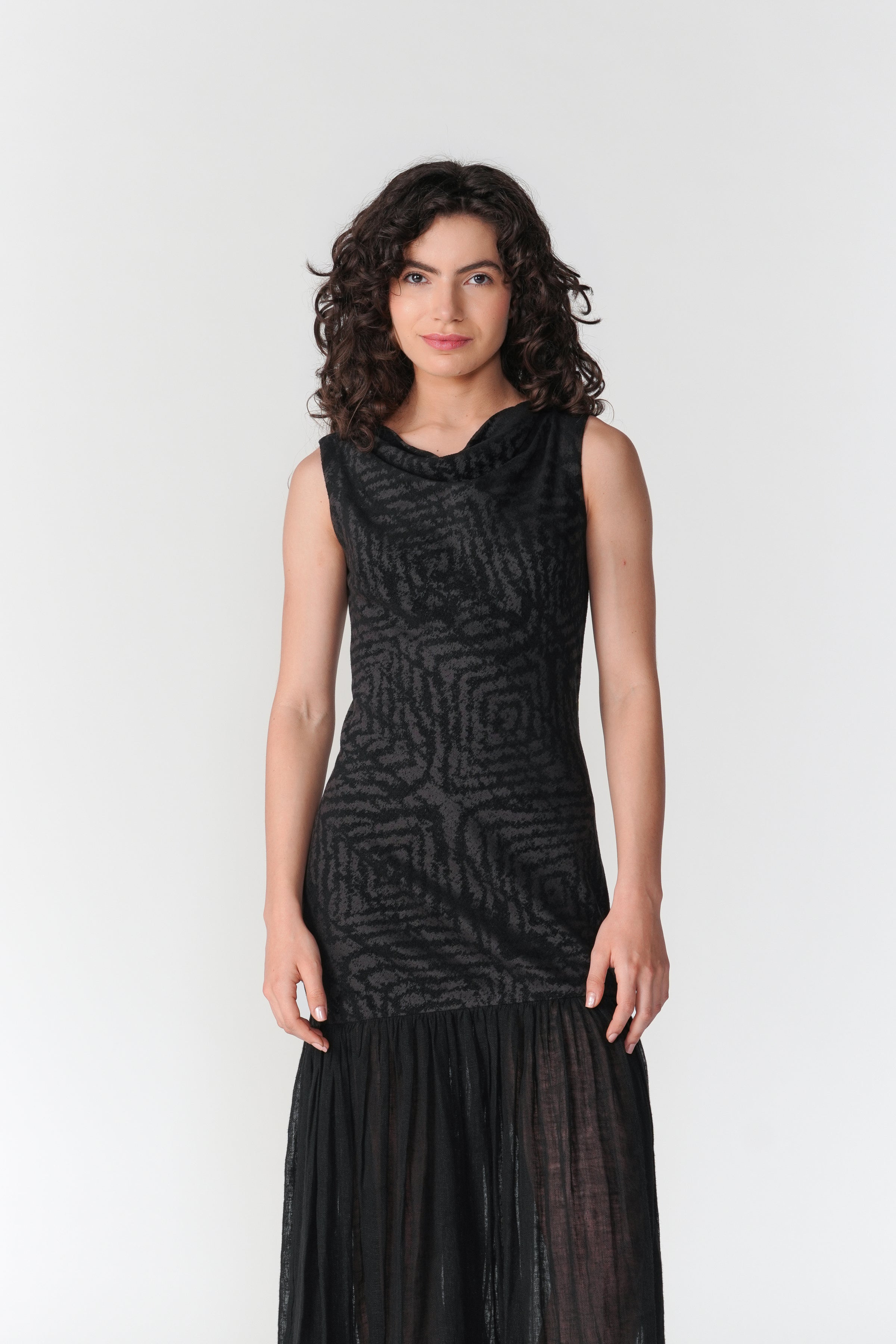 Cowl Neck Bias Dress