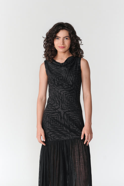 Cowl Neck Bias Dress