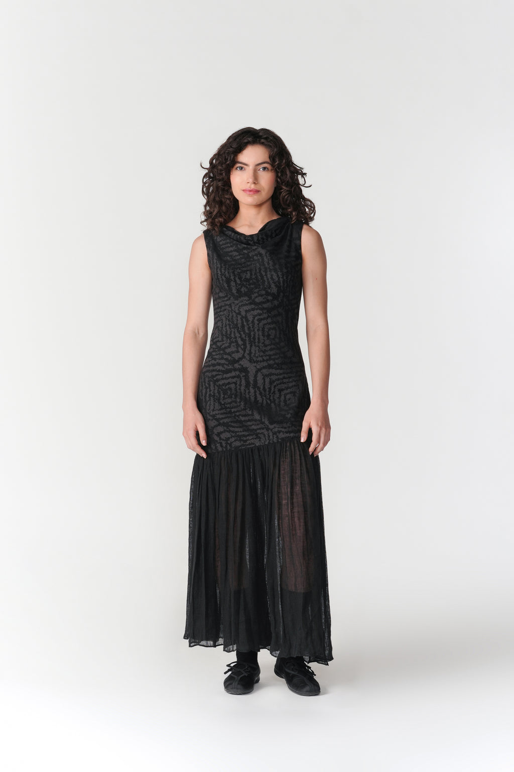 Cowl Neck Bias Dress