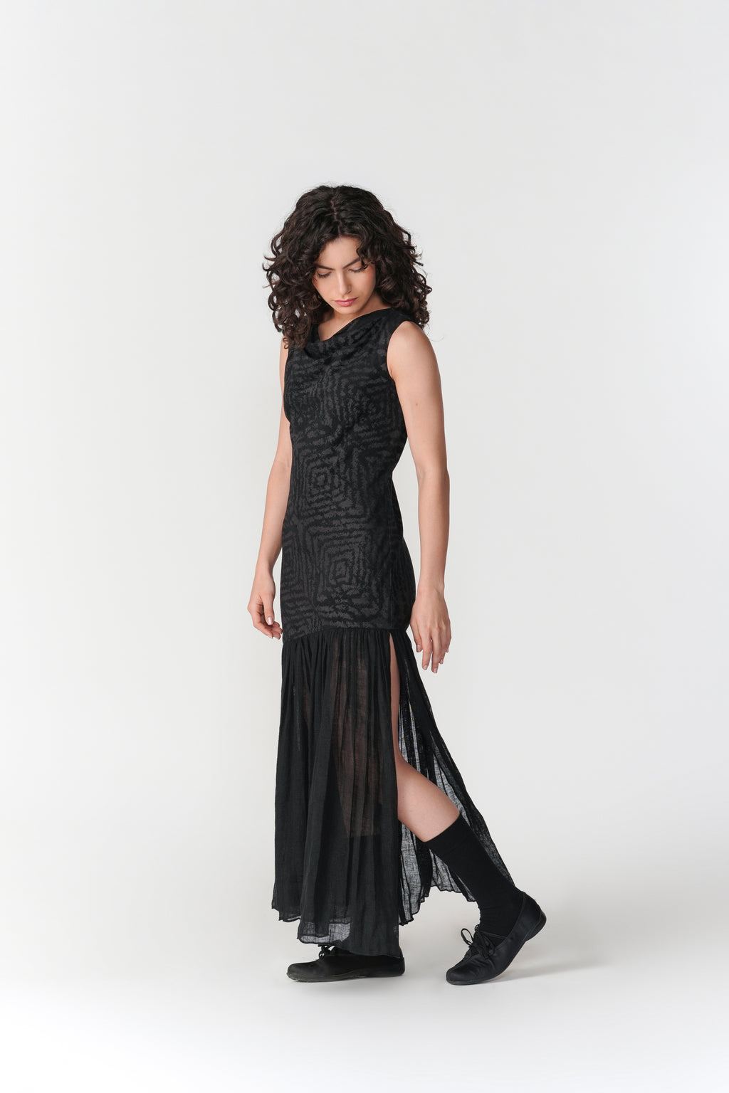 Cowl Neck Bias Dress