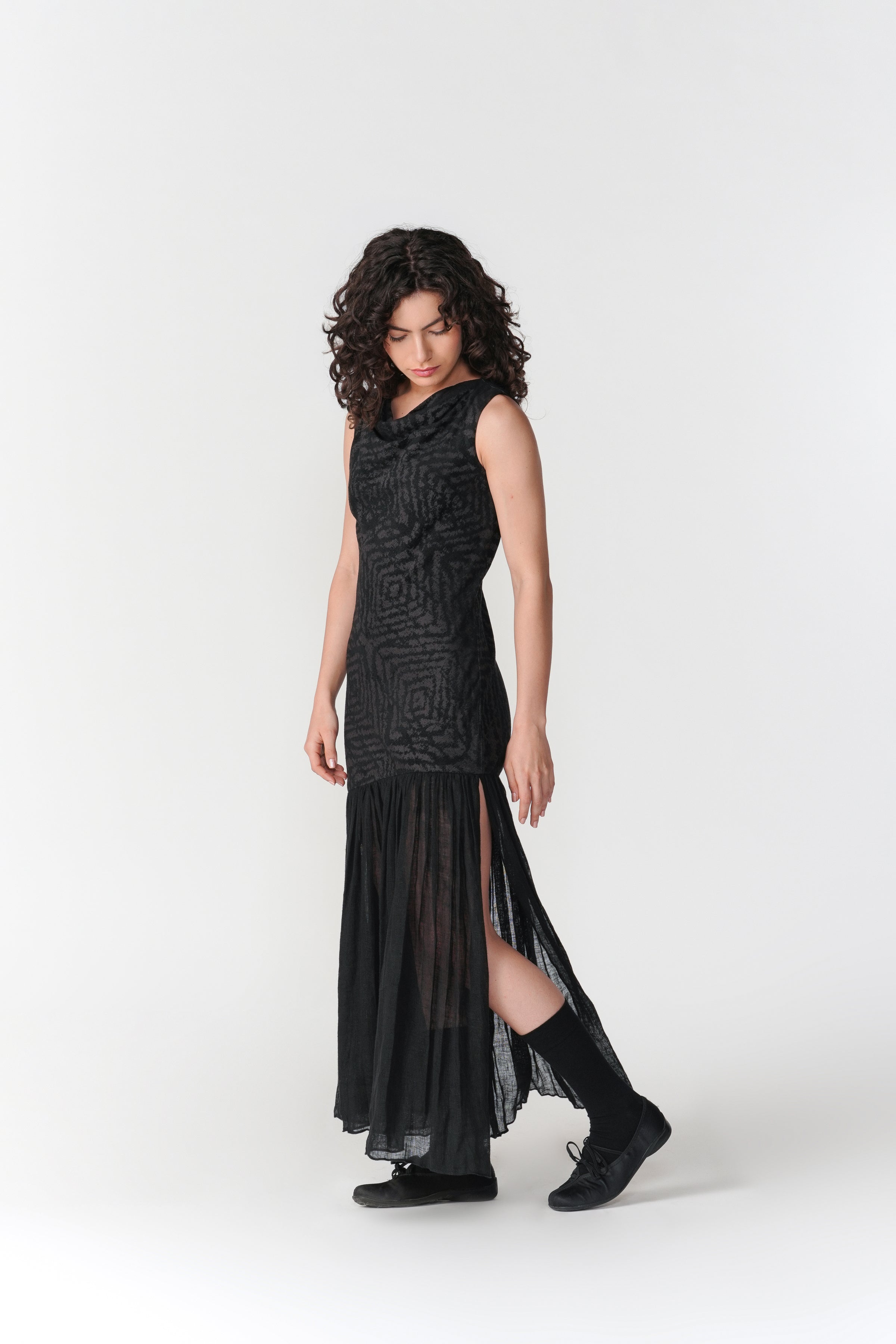 Cowl Neck Bias Dress