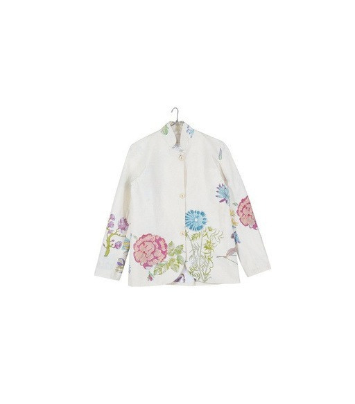 Herbarium  — White Multi Block Print Jacket